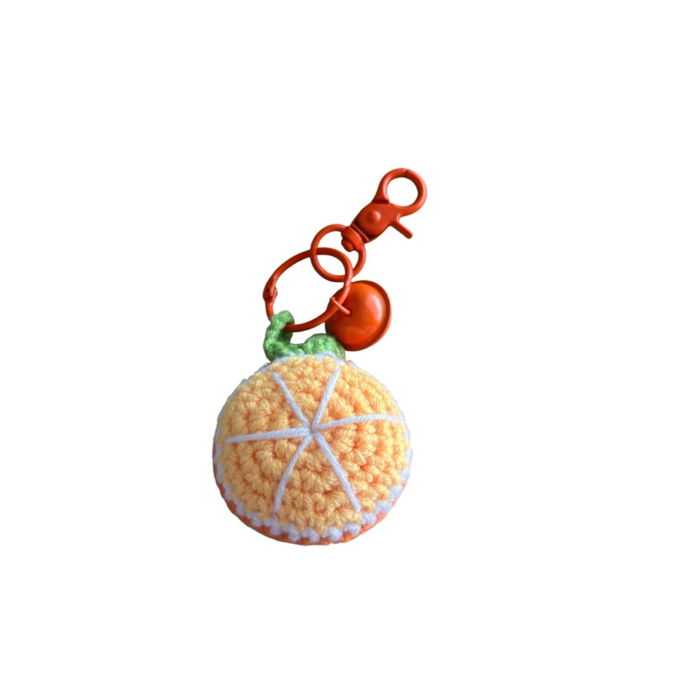 Orange Crochet Keychain